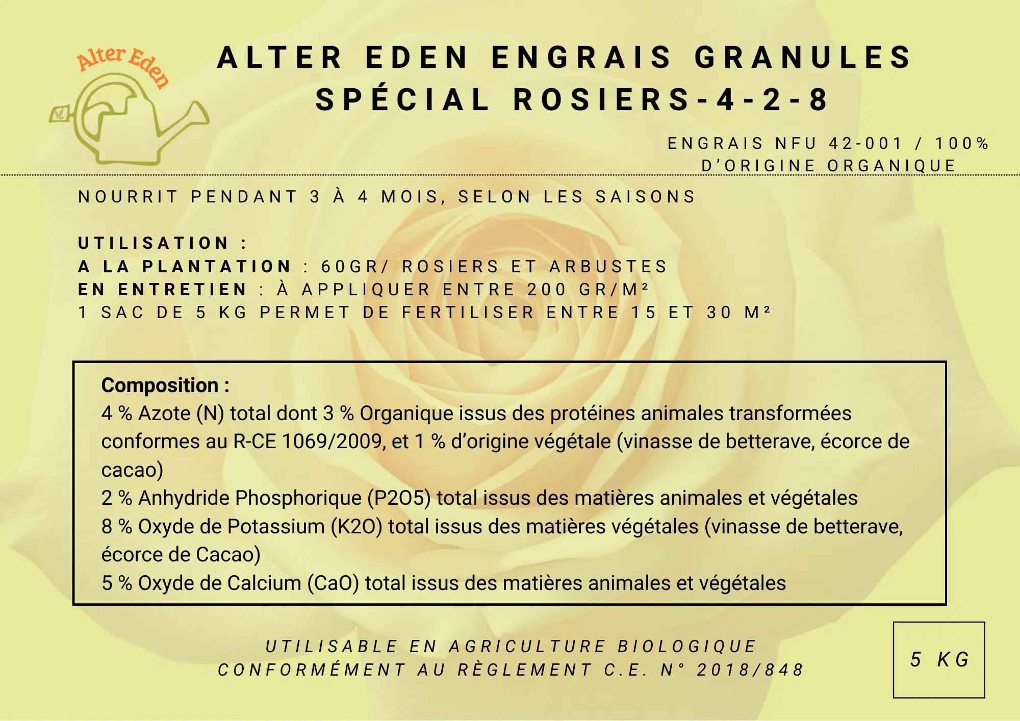engrais granulés spécial rosier 5 kg