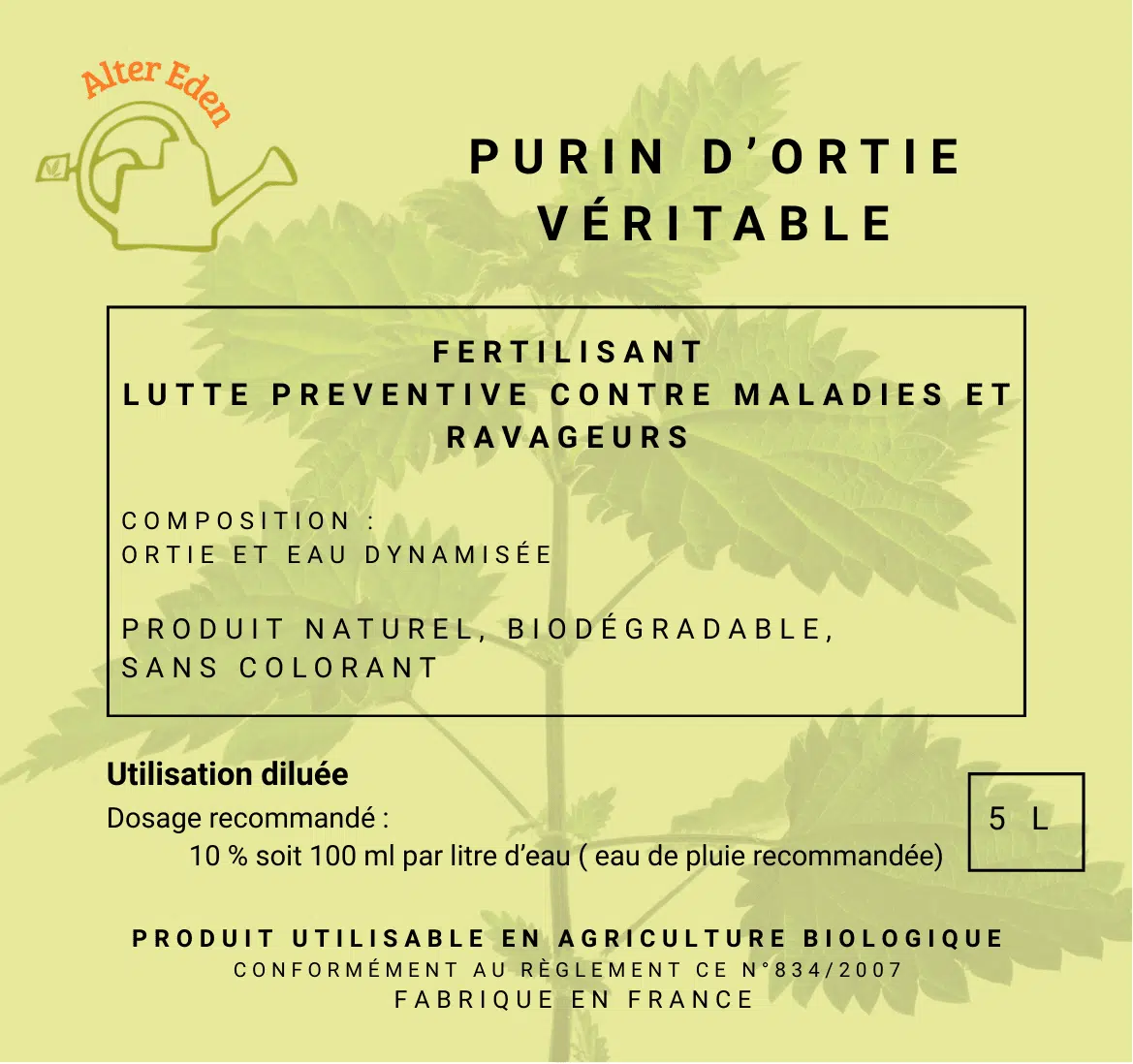 purin d'orties 5 litres